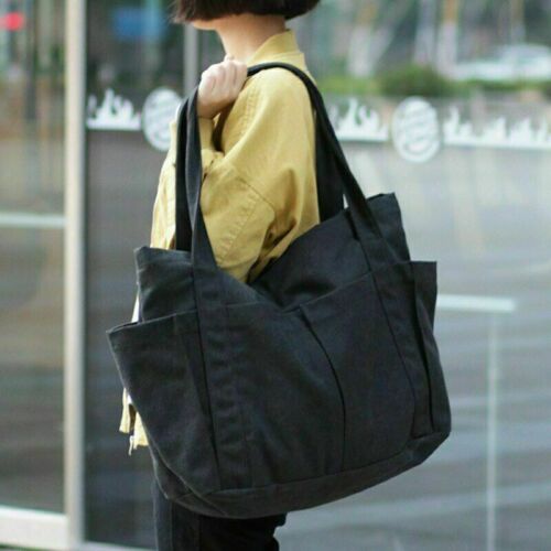 Women Oversize Canvas Handbag Shoulder Bag Fabric Tote Big Jumbo Diaper Bags - Picture 24 of 24