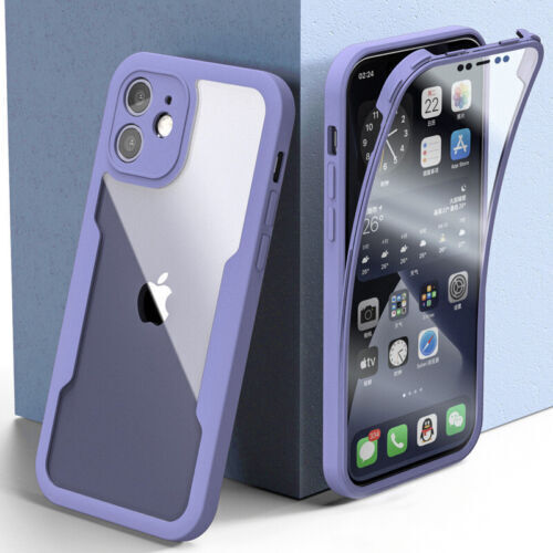 Clear 360 Full Body Case iPhone 14 13 12 Pro Max 11 XR 7 8 SE Armor Phone Cover - Picture 20 of 24
