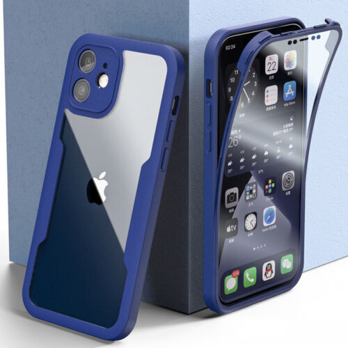 Clear 360 Full Body Case iPhone 14 13 12 Pro Max 11 XR 7 8 SE Armor Phone Cover - Picture 21 of 24
