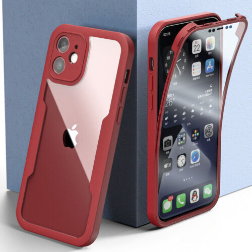 Clear 360 Full Body Case iPhone 14 13 12 Pro Max 11 XR 7 8 SE Armor Phone Cover - Picture 22 of 24
