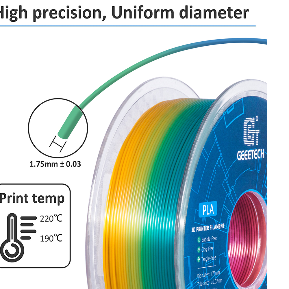 GEEETECH 3D Printer Filament Regular PLA 1.75mm 1KG/roll 17 Color Consumables