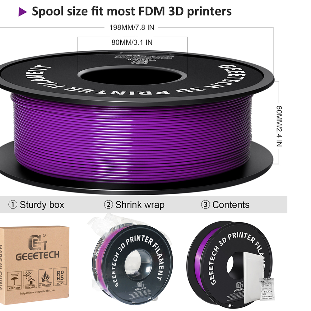 GEEETECH 3D Printer Filament Regular PLA 1.75mm 1KG/roll 17 Color Consumables