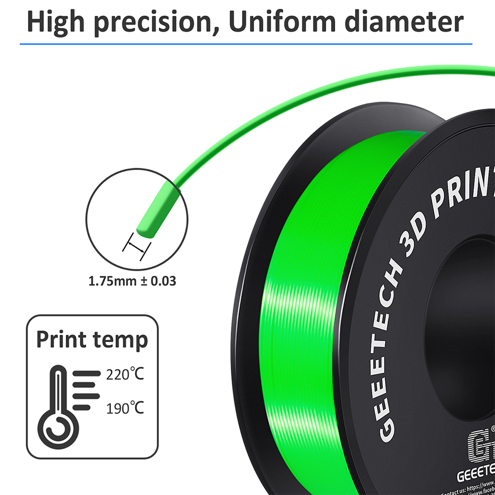 GEEETECH 3D Printer Filament Regular PLA 1.75mm 1KG/roll 17 Color Consumables