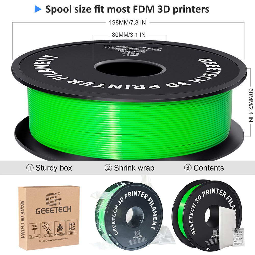 GEEETECH 3D Printer Filament Regular PLA 1.75mm 1KG/roll 17 Color Consumables