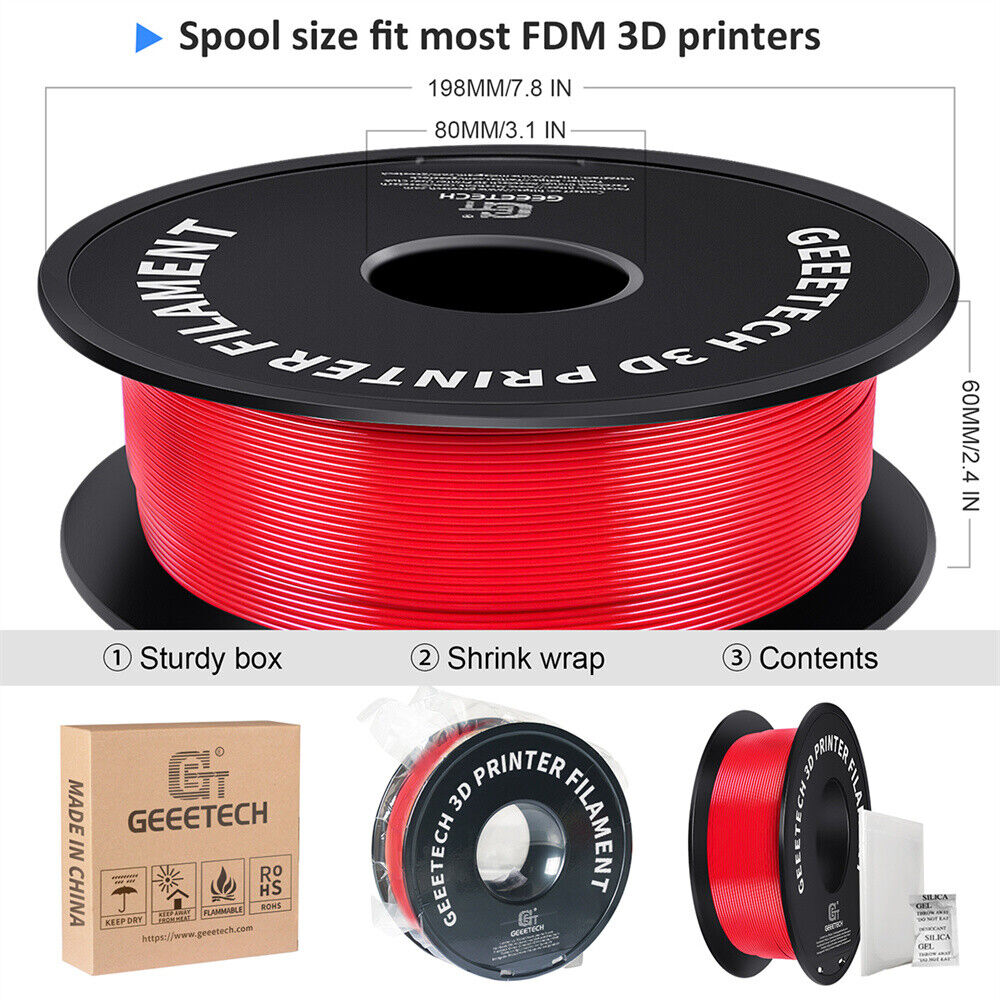 GEEETECH 3D Printer Filament Regular PLA 1.75mm 1KG/roll 17 Color Consumables