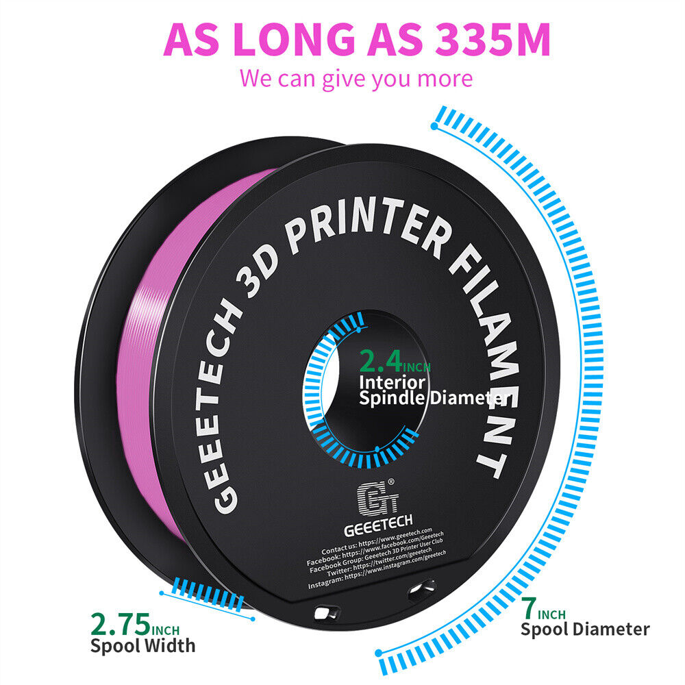 GEEETECH 3D Printer Filament Regular PLA 1.75mm 1KG/roll 17 Color Consumables