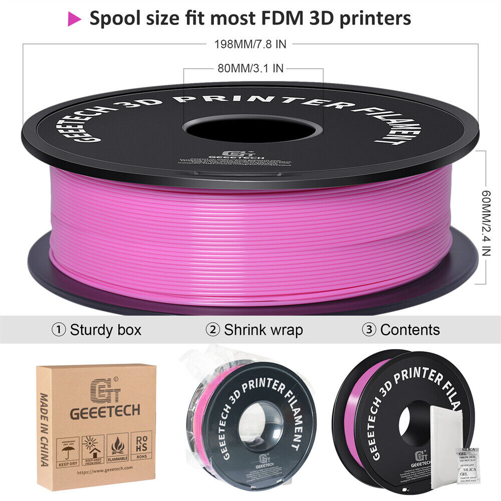 GEEETECH 3D Printer Filament Regular PLA 1.75mm 1KG/roll 17 Color Consumables