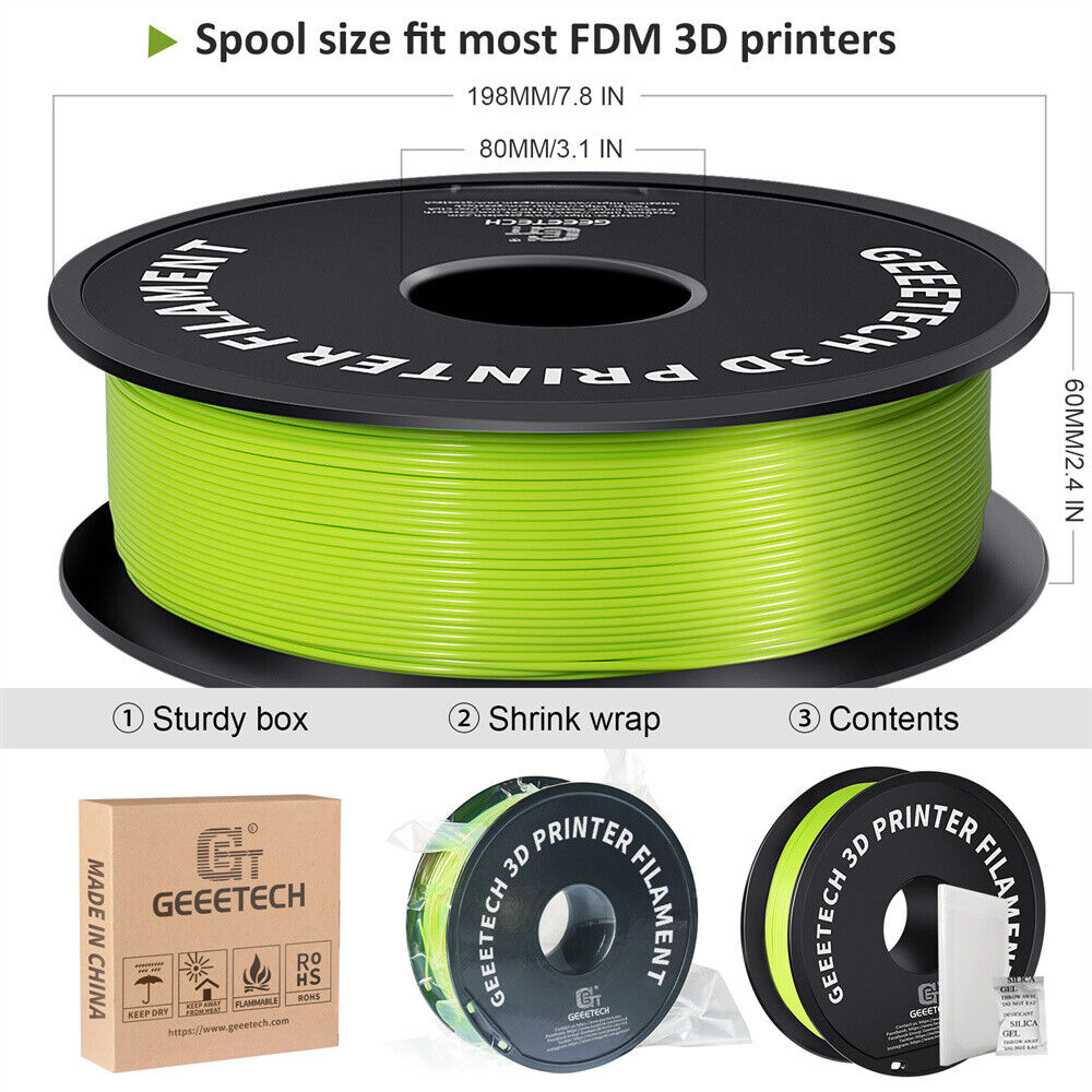 GEEETECH 3D Printer Filament Regular PLA 1.75mm 1KG/roll 17 Color Consumables