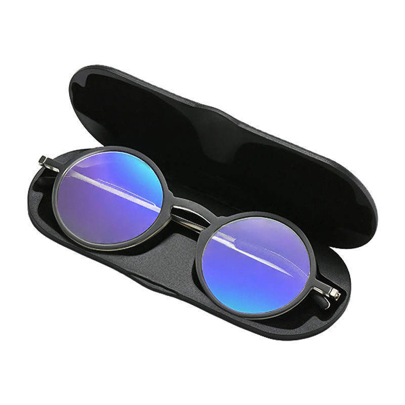 Gafas de lectura redondas de titanio antiluz azul lector ultradelgado portátil con estuche - Imagen 13 de 19