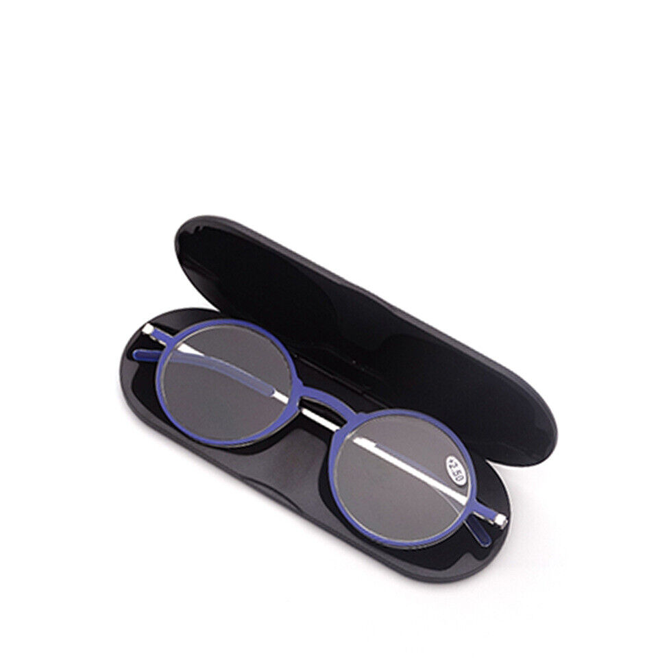 Gafas de lectura redondas de titanio antiluz azul lector ultradelgado portátil con estuche - Imagen 14 de 19