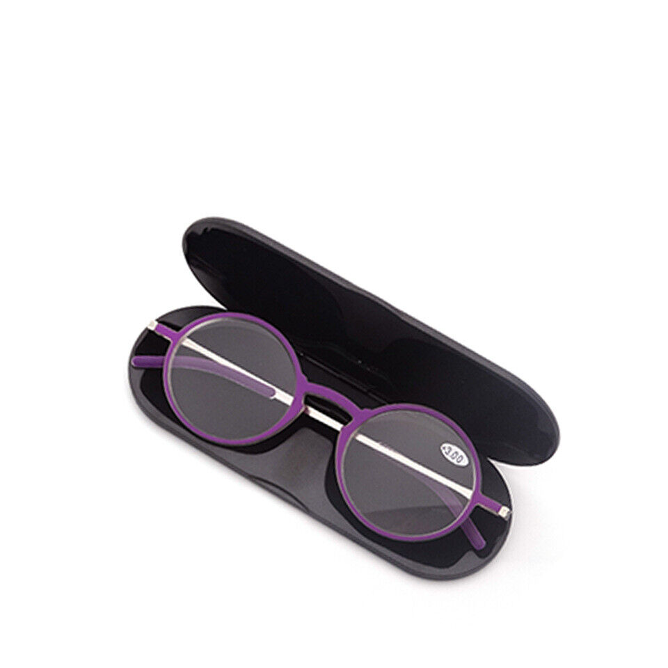 Gafas de lectura redondas de titanio antiluz azul lector ultradelgado portátil con estuche - Imagen 17 de 19