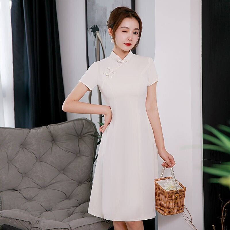 Asian Style Classical Chinese Wedding Party Qipao Women Modern Cheongsam Dress - Picture 15 of 16