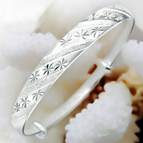 Womens 925 Sterling Silver Braided Bracelet Solid Jewelry Ladies Charm Bangles - Picture 14 of 17