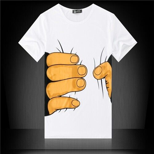 HOT NEW Men's Fashion 3D Printed T-shirt Big Hand Funny Sleeve Short Tee Shirt