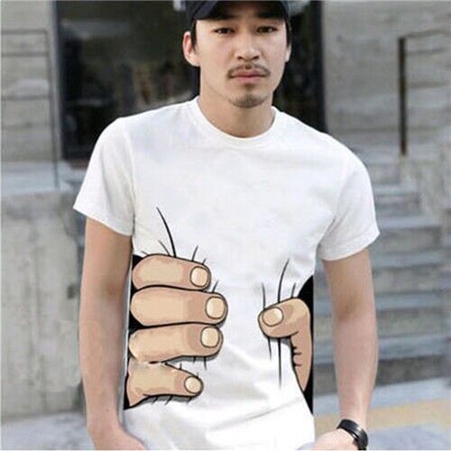 HOT NEW Men's Fashion 3D Printed T-shirt Big Hand Funny Sleeve Short Tee Shirt