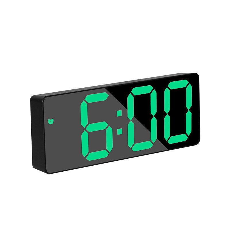 US Digital Alarm Clock Large LED Display Snooze Temperature Mode Voice Control