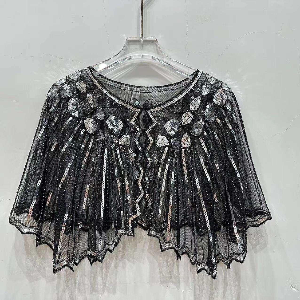 Sequin Evening Dress Sequin Shawl Women's Party Banquet Blouse Shirt ...