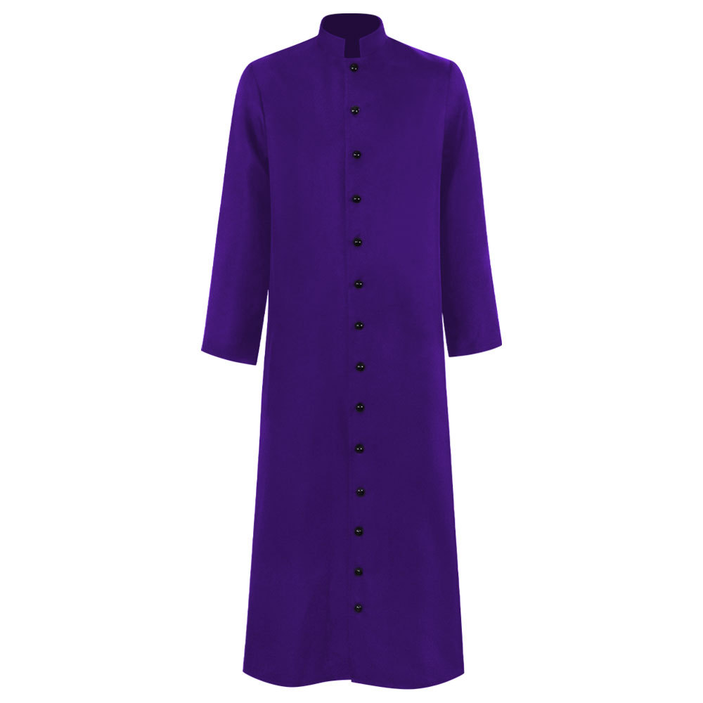 Church Mens Roman Cassock Orthodox Clergy Robe Single Breasted Priest Vestments - Picture 14 of 15