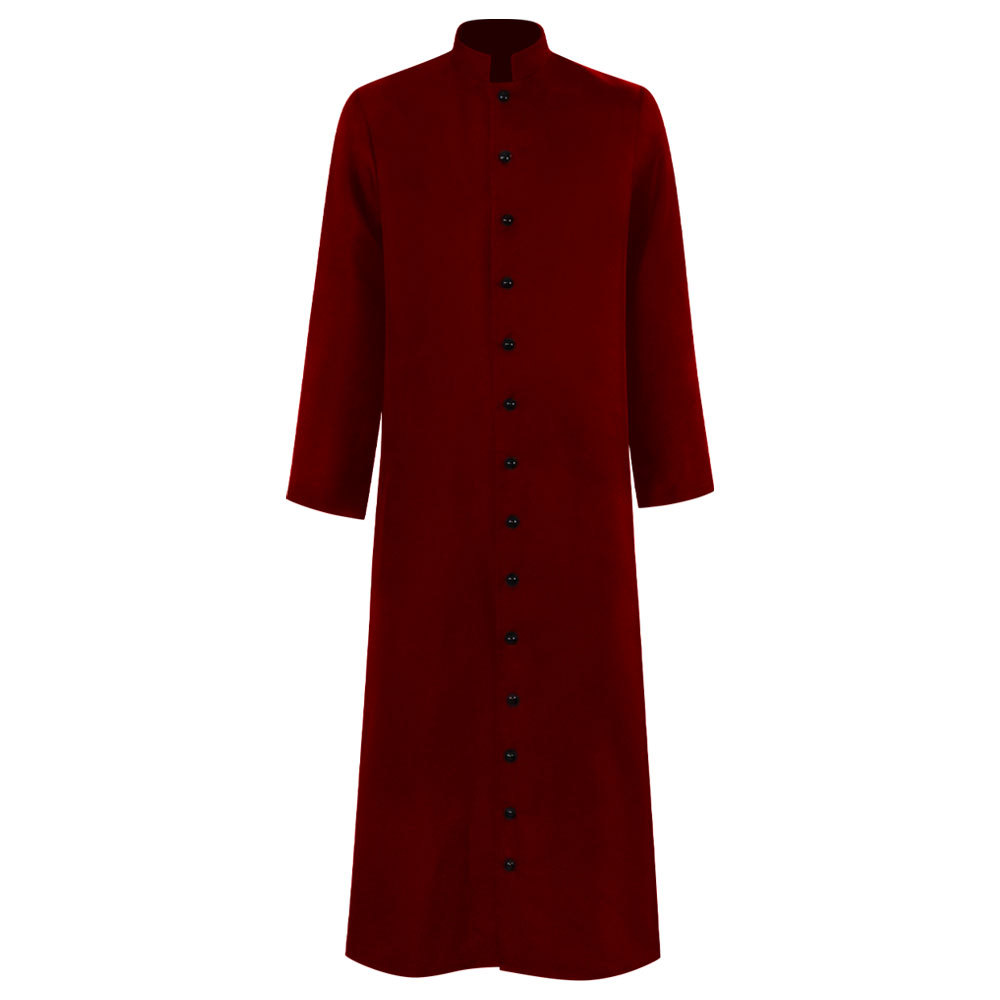 Church Mens Roman Cassock Orthodox Clergy Robe Single Breasted Priest Vestments - Picture 15 of 15
