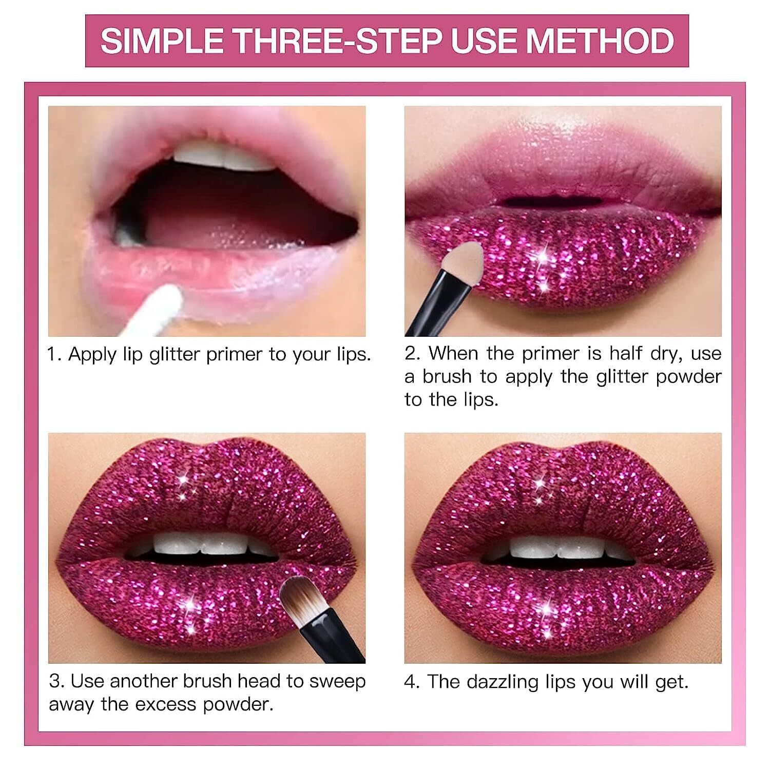 Kawaii Kisses Glitter Lip Kit 4 Colors Gloss Harajuku Candy Lips