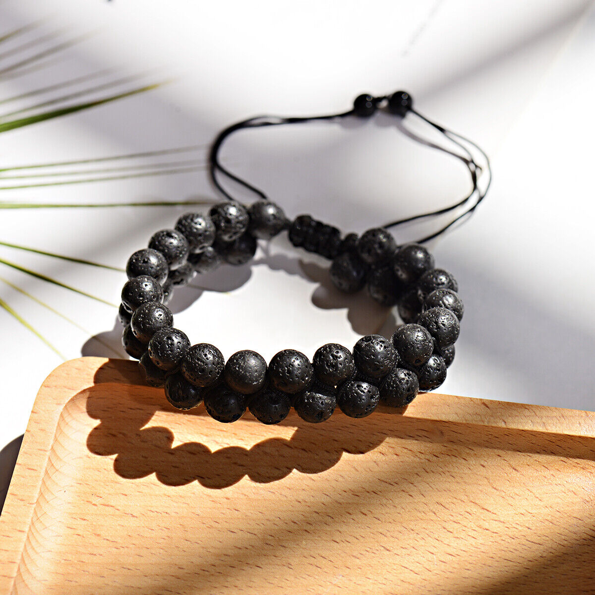 Double Layer Lava Rock Aromatherapy Anxiety Essential Oil Diffuser Bracelet Gift