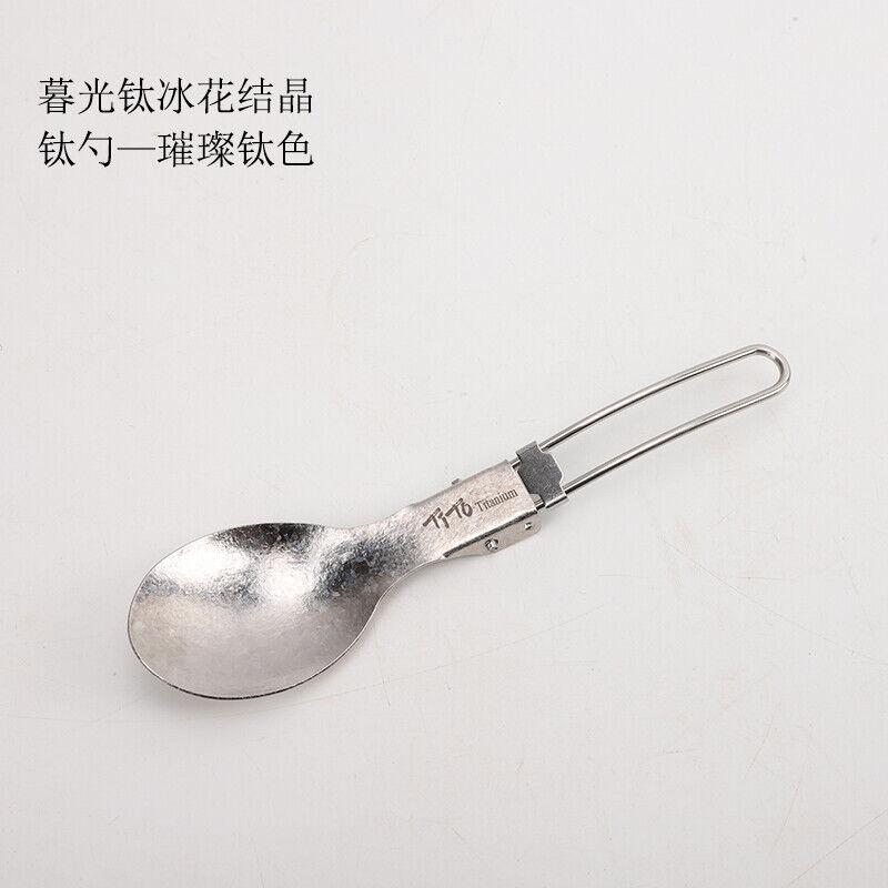 TiTo Folding Titanium Fork Spoon Camping Ice flower Folding Spork Tableware - Picture 23 of 40