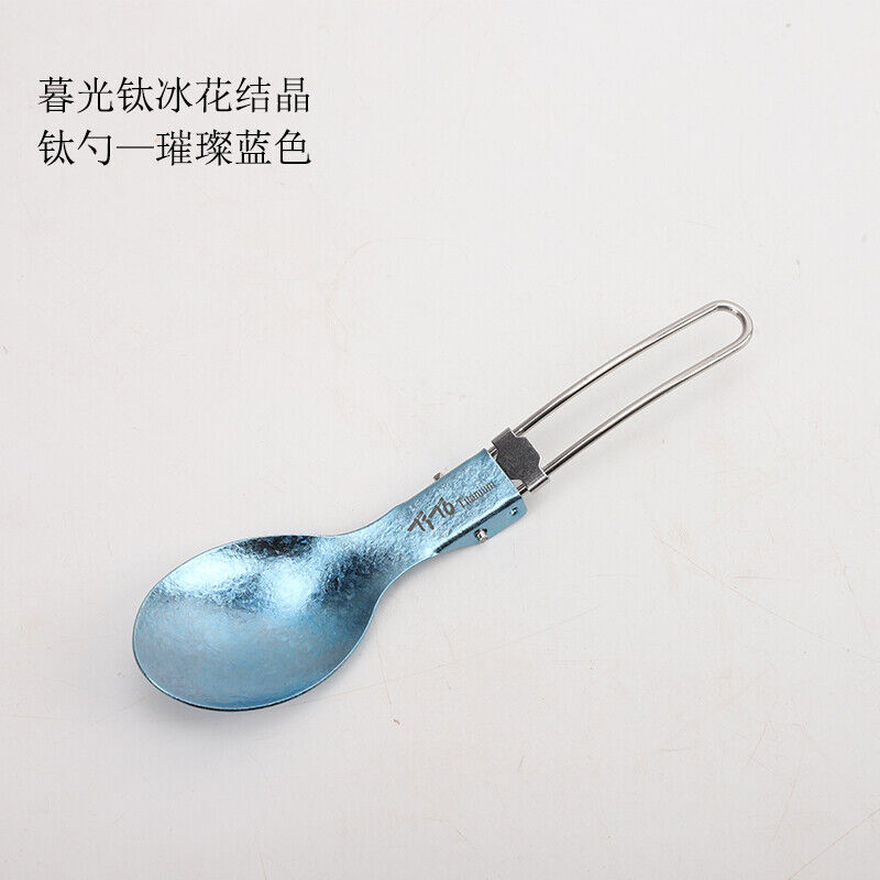 TiTo Folding Titanium Fork Spoon Camping Ice flower Folding Spork Tableware - Picture 25 of 40