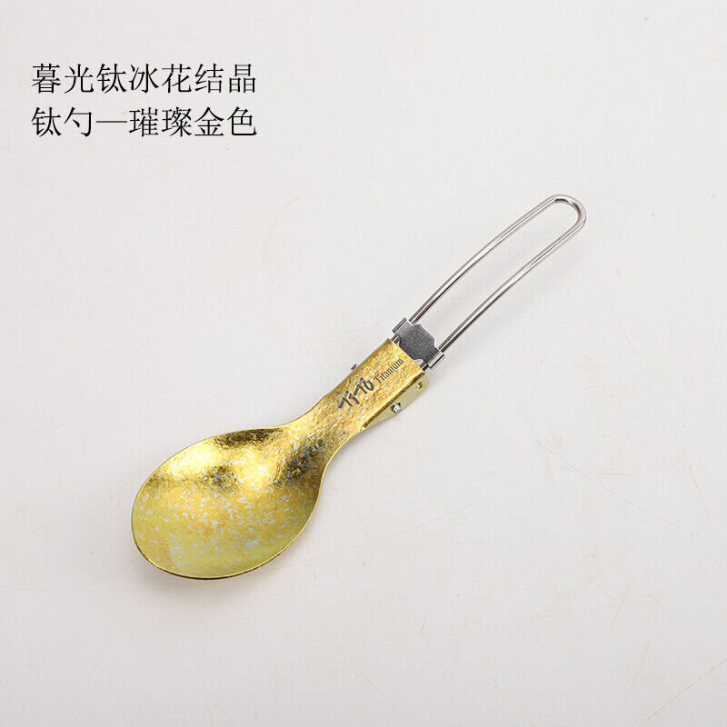 TiTo Folding Titanium Fork Spoon Camping Ice flower Folding Spork Tableware - Picture 27 of 40