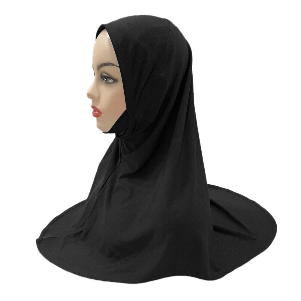 Islamic Muslim One Piece Hijab Kids Girls Head Scarf Turban Wrap Shawls Headwear - Picture 13 of 30