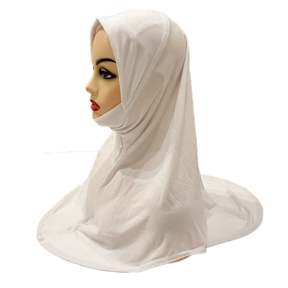 Islamic Muslim One Piece Hijab Kids Girls Head Scarf Turban Wrap Shawls Headwear - Picture 14 of 30