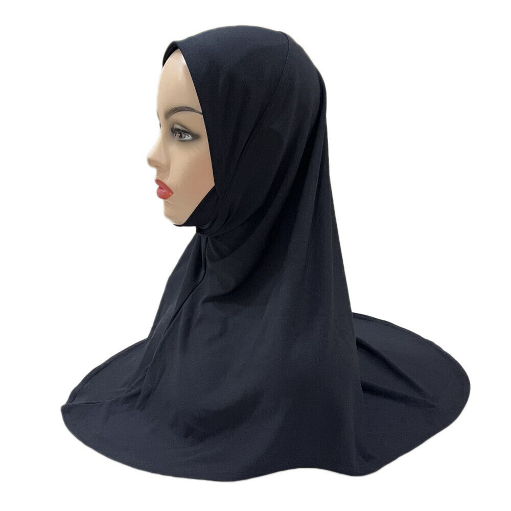 Islamic Muslim One Piece Hijab Kids Girls Head Scarf Turban Wrap Shawls Headwear - Picture 17 of 30