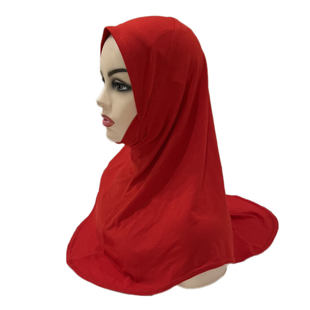 Islamic Muslim One Piece Hijab Kids Girls Head Scarf Turban Wrap Shawls Headwear - Picture 19 of 30