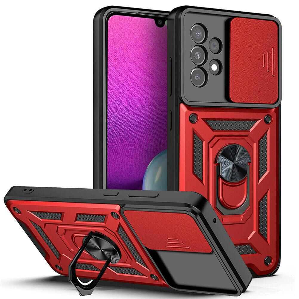 For Samsung Galaxy A23 5G Case Slim Armor Shockproof Stand Phone Cover Red