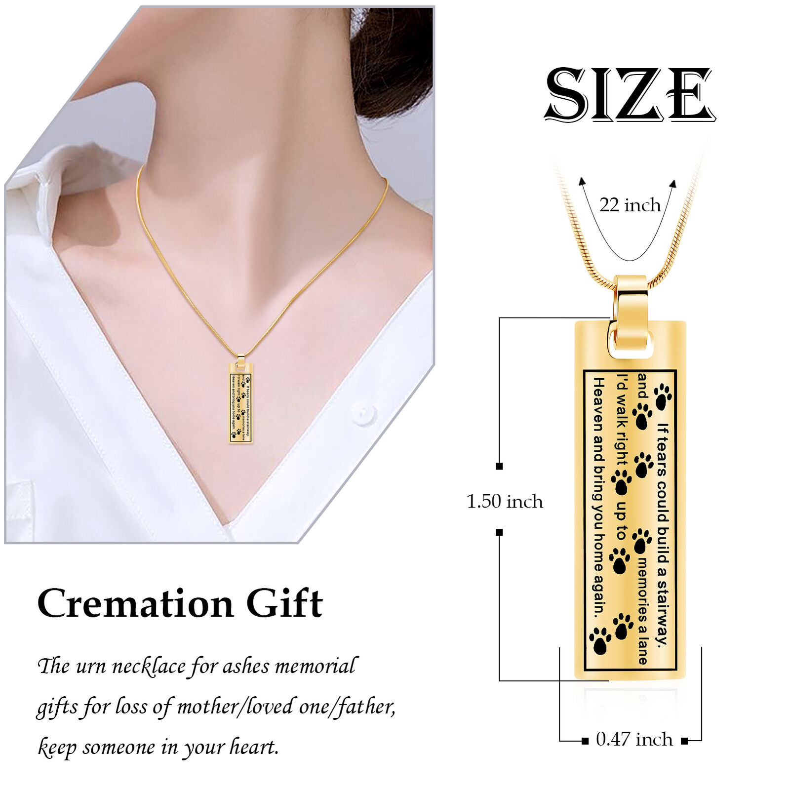 Cremation Ashes Jewellery Memorial Urn Charm Necklace Mum Dad Sister W/ Funnel