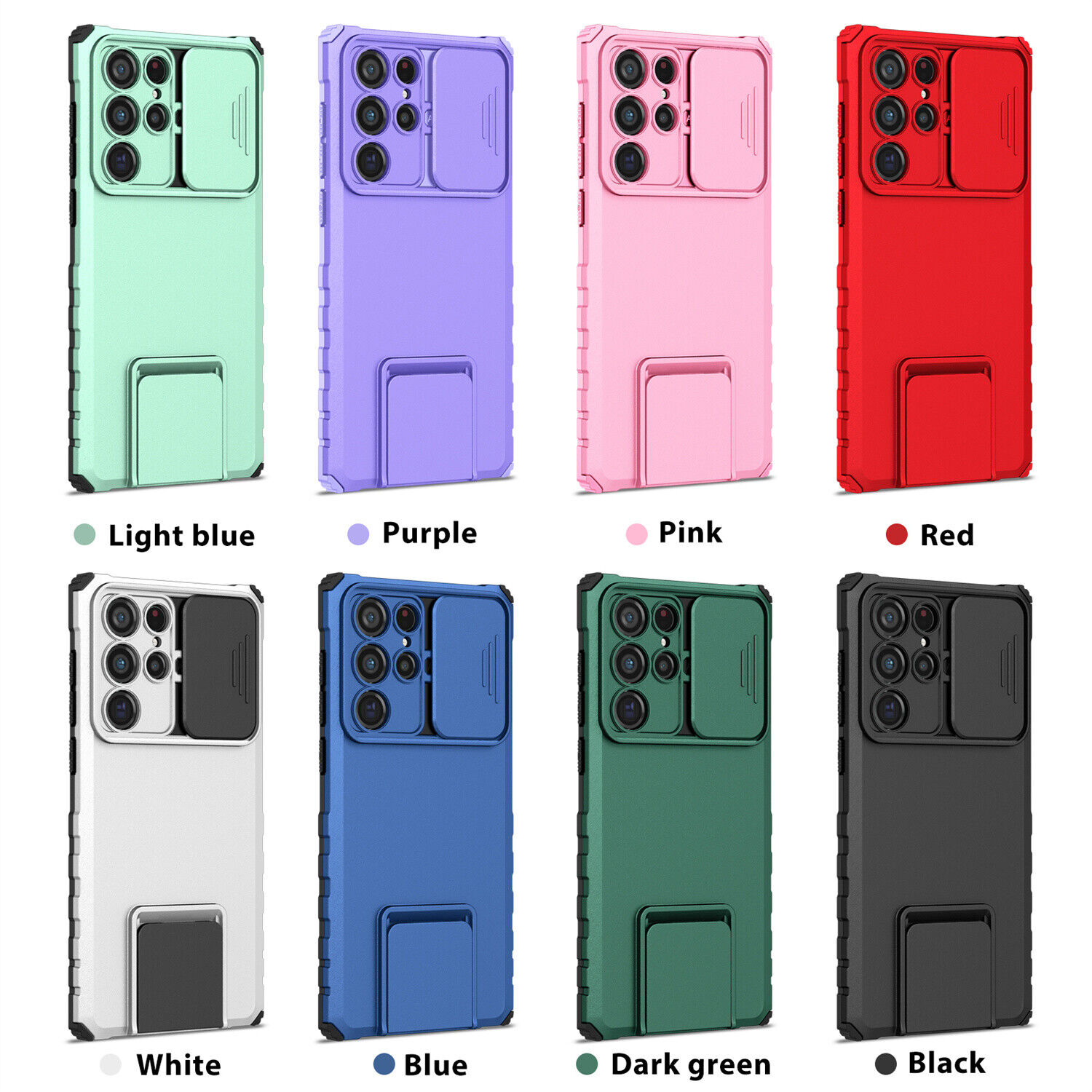 Case For Samsung Galaxy S23 S22+S21 S20 Note Shockproof Slide Camera Lens Cover