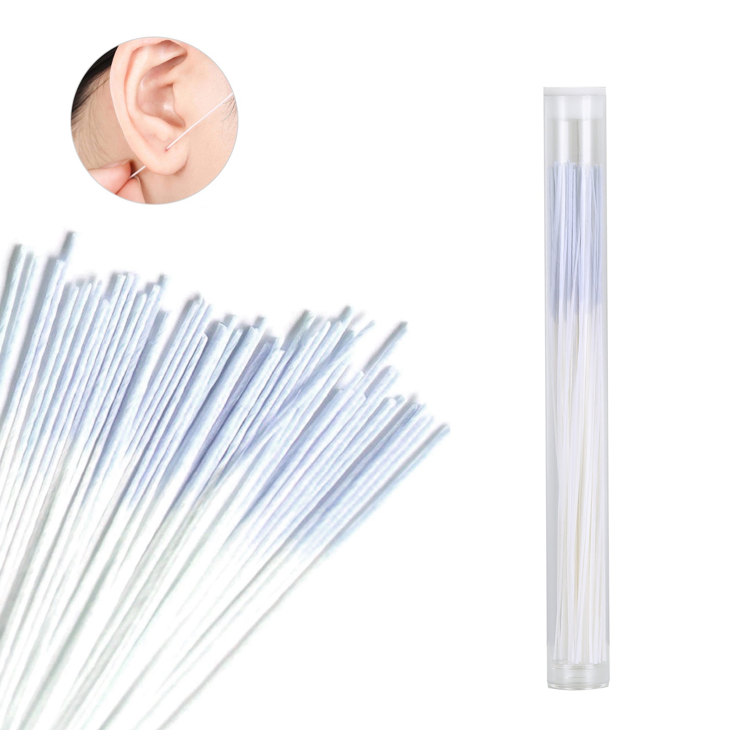 60 piezas/juego de herramientas de limpieza de perforación desechable de hilo dental línea limpia perforación de orejas