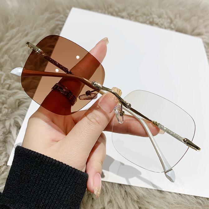 Women Fashion Rimless Myopia Nearsighted Glasses Metal Photochromic Glasses New - Picture 15 of 15