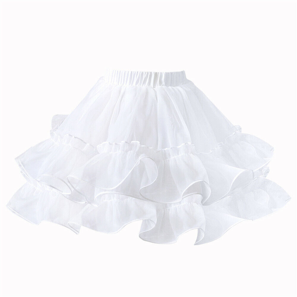 Kids Grils Tulle Dancewear Tutu Skirt Party Princess Underskirt Wedding Party