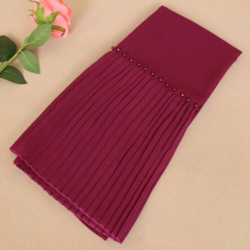 Muslim Women Long Scarf Head Wrap Scarves Beaded Shawls Islamic Headscarf Stoles - Picture 26 of 30