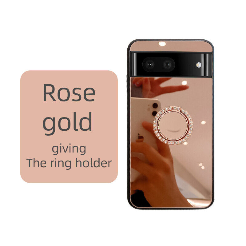 For Google Pixel 8 5A 7 6A 6 Pro Luxury Mirror Ring Holder Phone Case - Picture 24 of 27