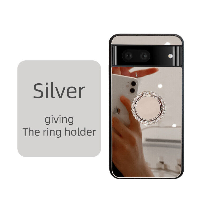 For Google Pixel 8 5A 7 6A 6 Pro Luxury Mirror Ring Holder Phone Case - Picture 26 of 27