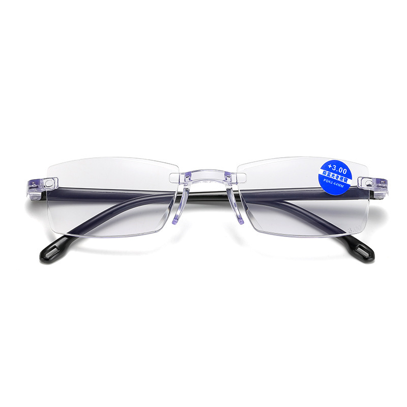 Gafas de lectura unisex rectangulares sin montura con bloqueo de luz azul para hombre - Imagen 20 de 20