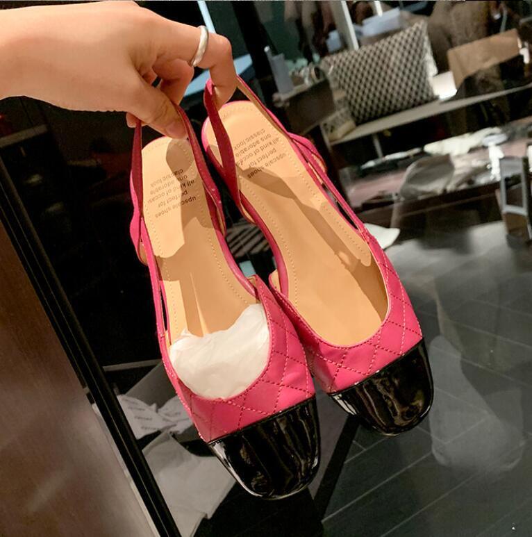 Women's Leather Round Toe Slip On Shoes Closed Toe Sandals Slingback ...