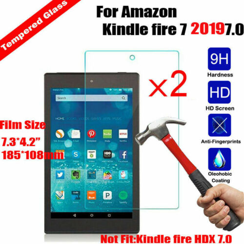 2Pcs For Amazon Kindle Fire 7 2019 Premium Real Tempered Glass Screen Protector