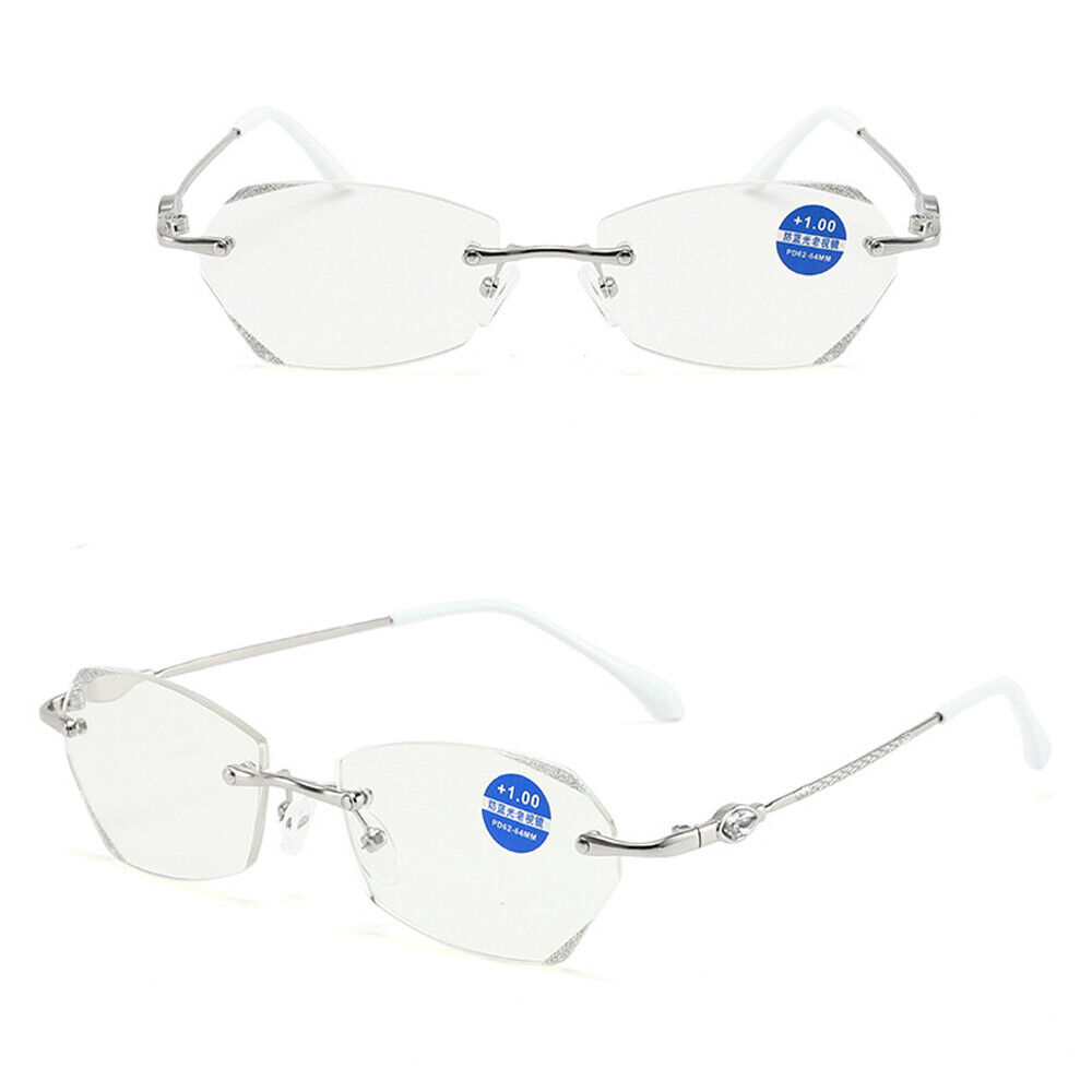 Gafas de lectura de metal sin montura para mujeres damas lectoras gafas presbicias brillantes - Imagen 7 de 19