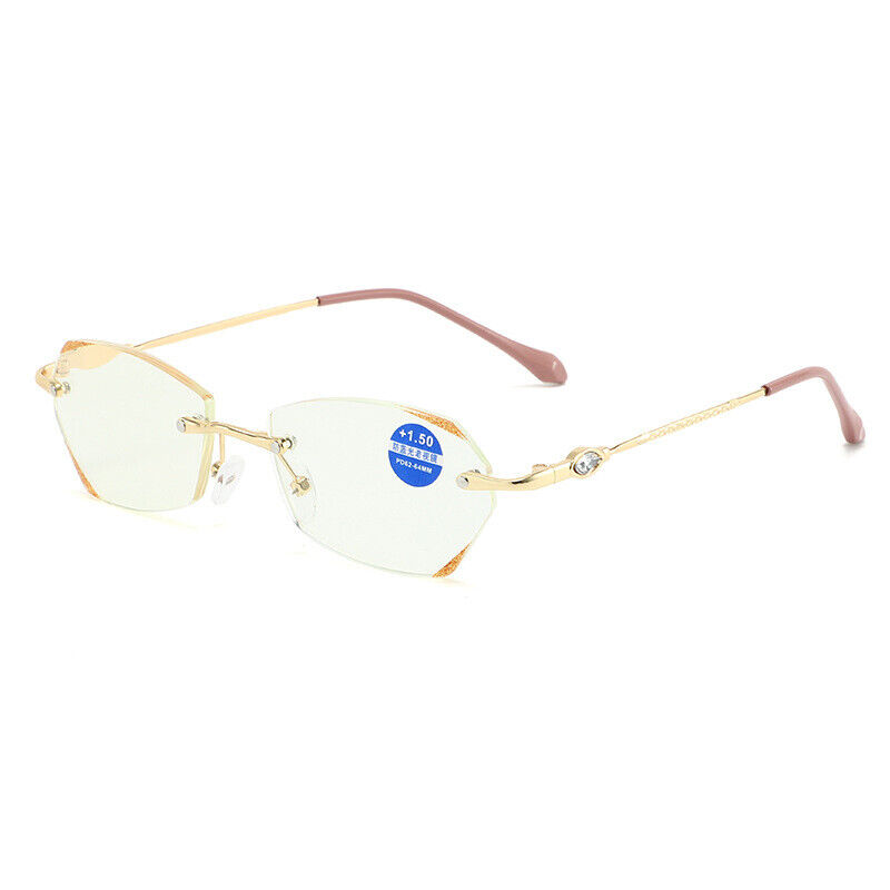 Gafas de lectura de metal sin montura para mujeres damas lectoras gafas presbicias brillantes - Imagen 16 de 19