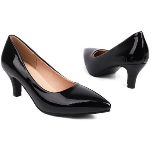 Moda Para mujeres Puntera puntiaguda Tacones de aguja Oficina Trabajo Zapatos de vestir 34-48 - Imagen 25 de 29