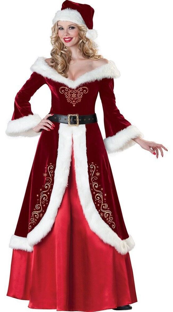 Santa Claus Costume Role Play Adult Costume Women's Dress Party Dressing - Picture 11 of 11