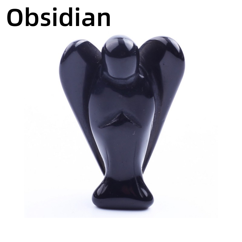 1.5 inch Guardian Angel Figurines Hand Carved Crystal Stone Reiki Healing Statue - Picture 29 of 45