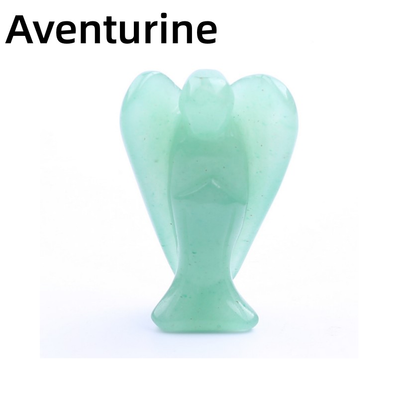 1.5 inch Guardian Angel Figurines Hand Carved Crystal Stone Reiki Healing Statue - Picture 32 of 45